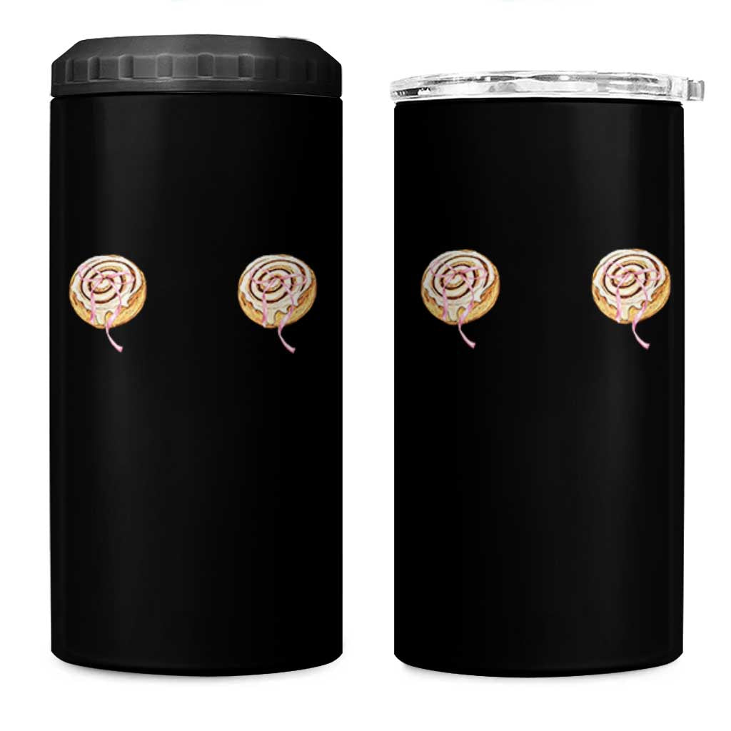 Funny Cinnamon Roll 4 in 1 Can Cooler Tumbler Double Bakery Meme