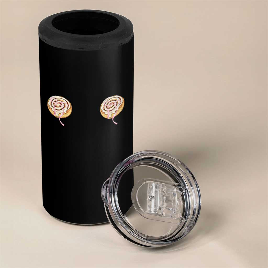 Funny Cinnamon Roll 4 in 1 Can Cooler Tumbler Double Bakery Meme