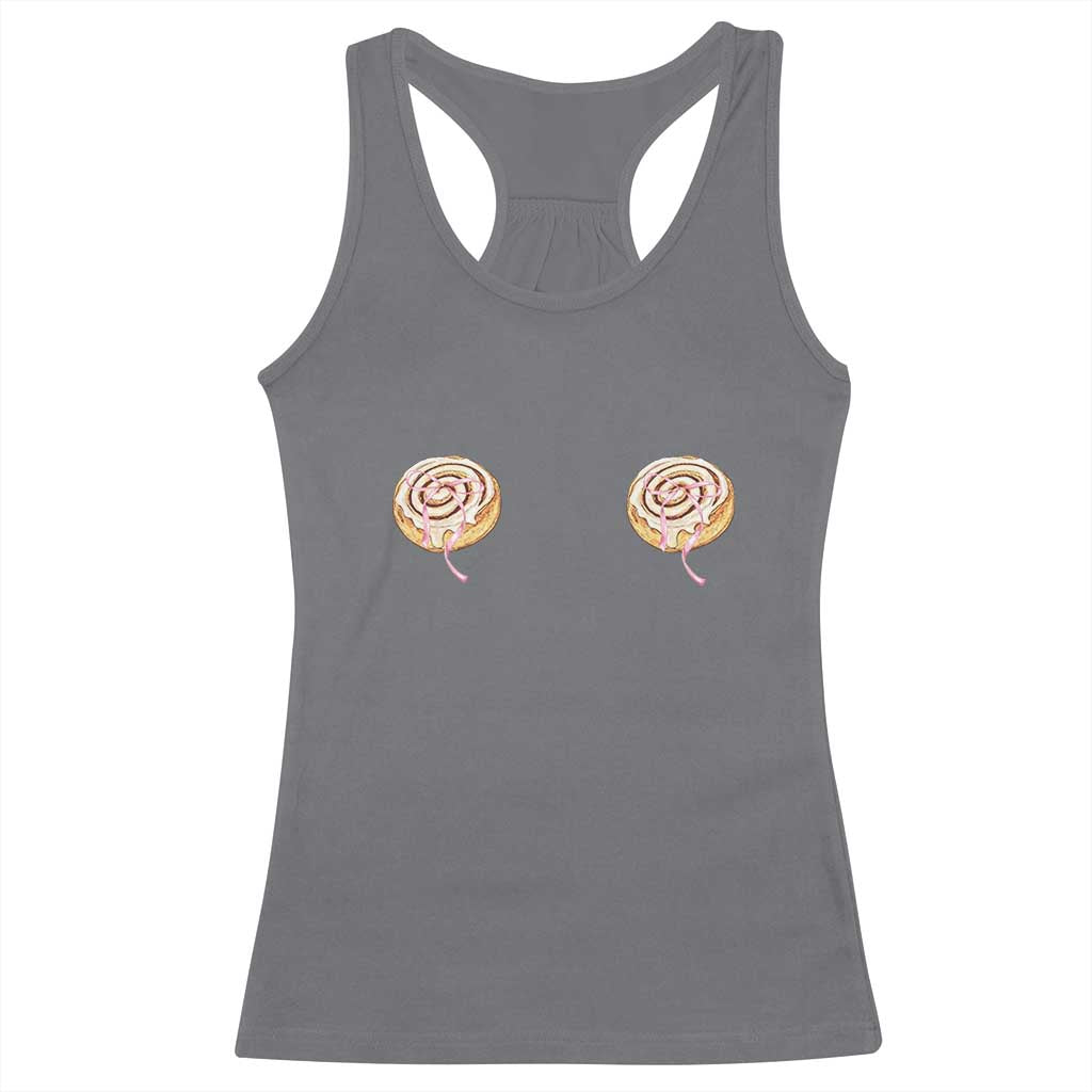 Funny Cinnamon Roll Racerback Tank Top Double Bakery Meme