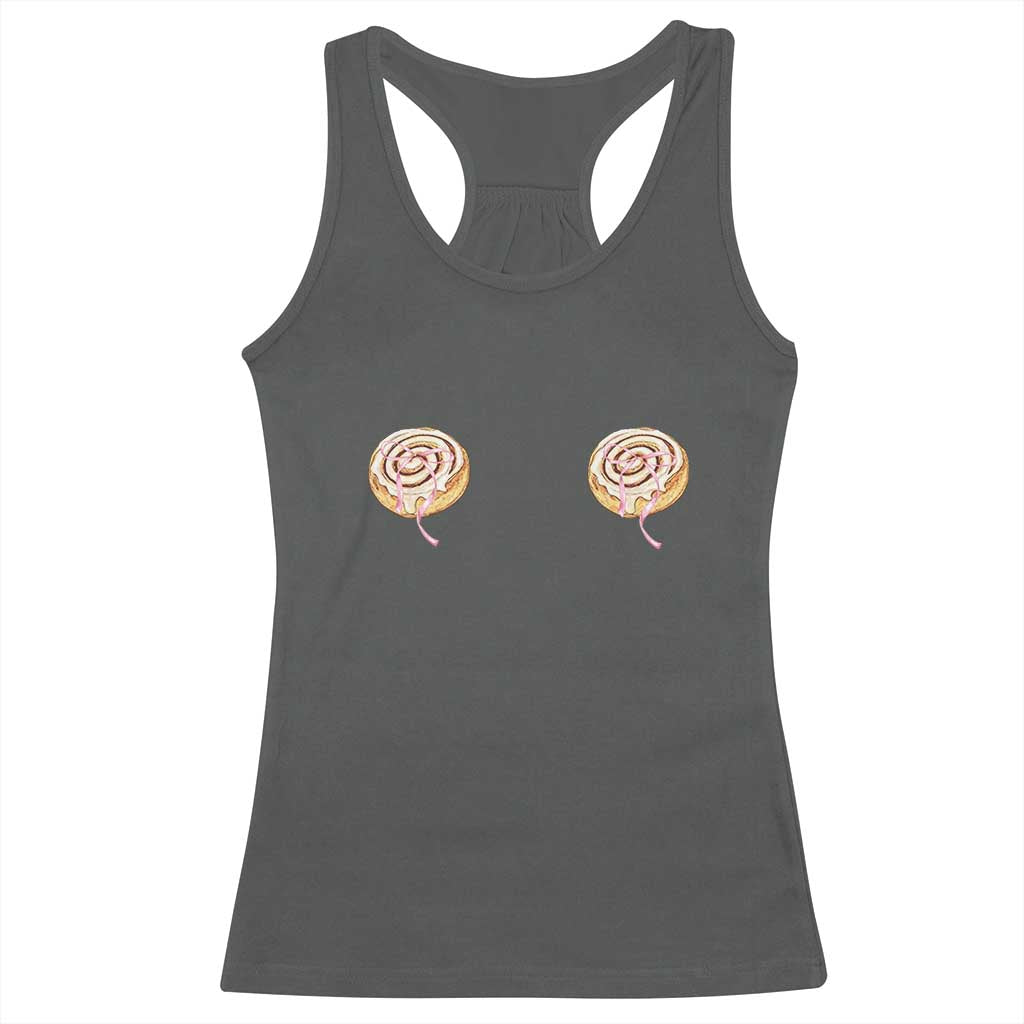 Funny Cinnamon Roll Racerback Tank Top Double Bakery Meme