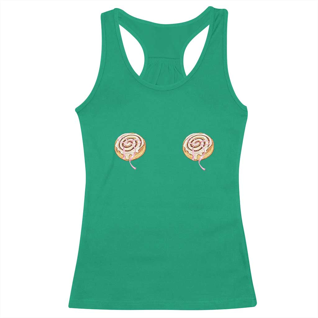 Funny Cinnamon Roll Racerback Tank Top Double Bakery Meme