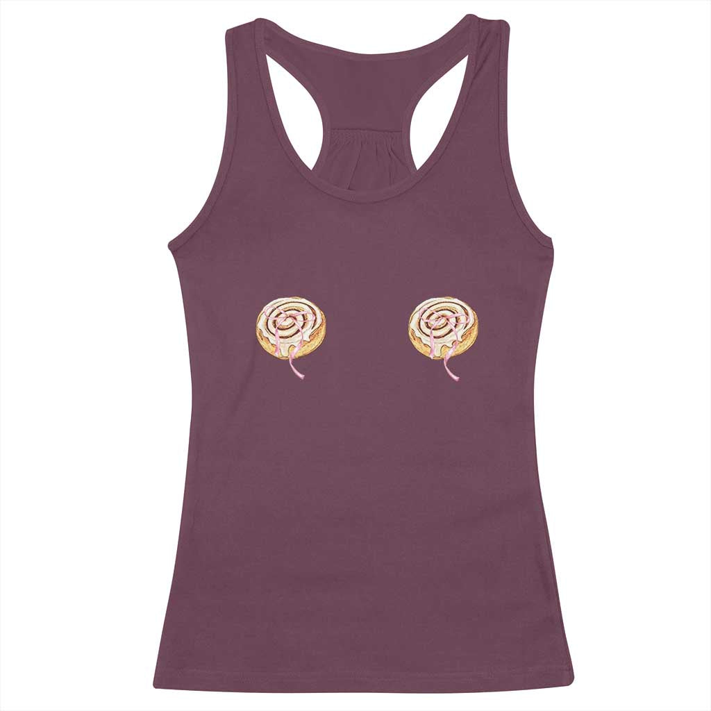 Funny Cinnamon Roll Racerback Tank Top Double Bakery Meme