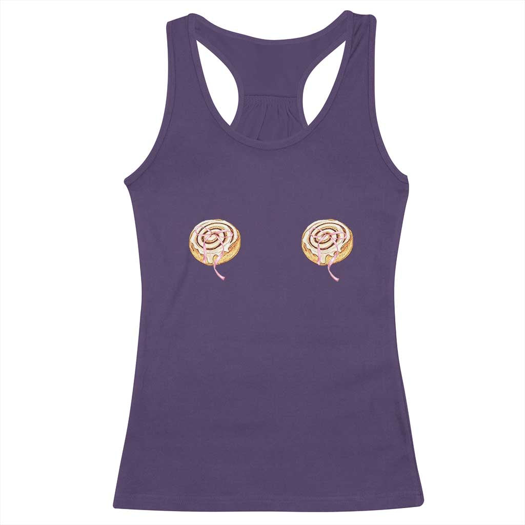 Funny Cinnamon Roll Racerback Tank Top Double Bakery Meme
