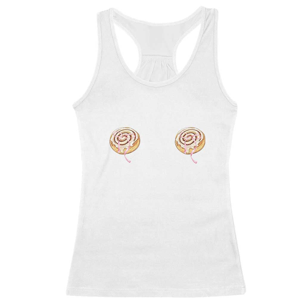 Funny Cinnamon Roll Racerback Tank Top Double Bakery Meme