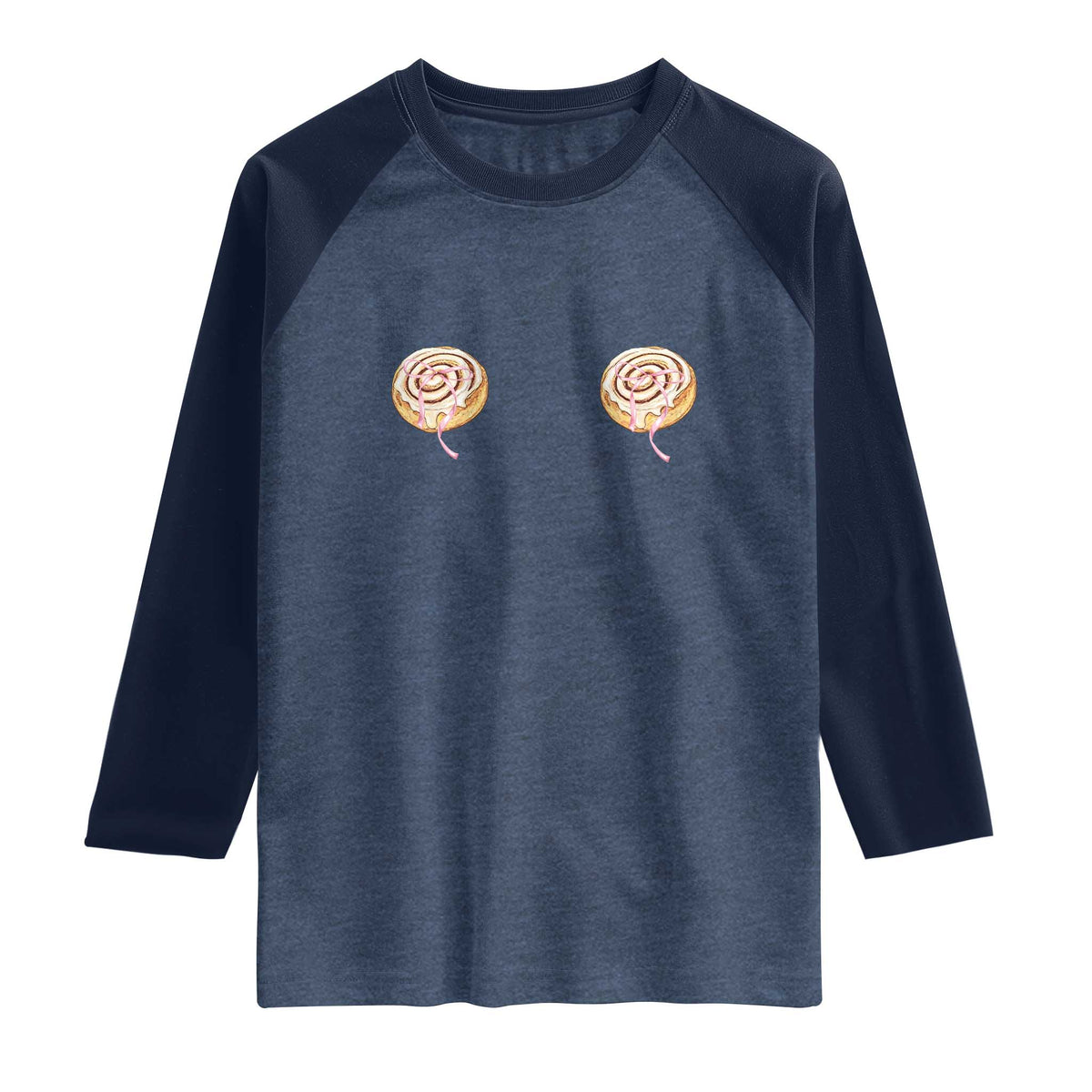 Funny Cinnamon Roll Raglan Shirt Double Bakery Meme