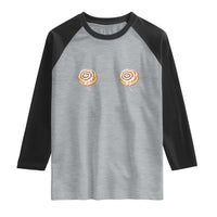 Funny Cinnamon Roll Raglan Shirt Double Bakery Meme