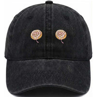 Funny Cinnamon Roll Washed Cotton Baseball Cap Double Bakery Meme