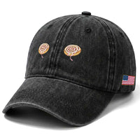 Funny Cinnamon Roll Washed Cotton Baseball Cap Double Bakery Meme