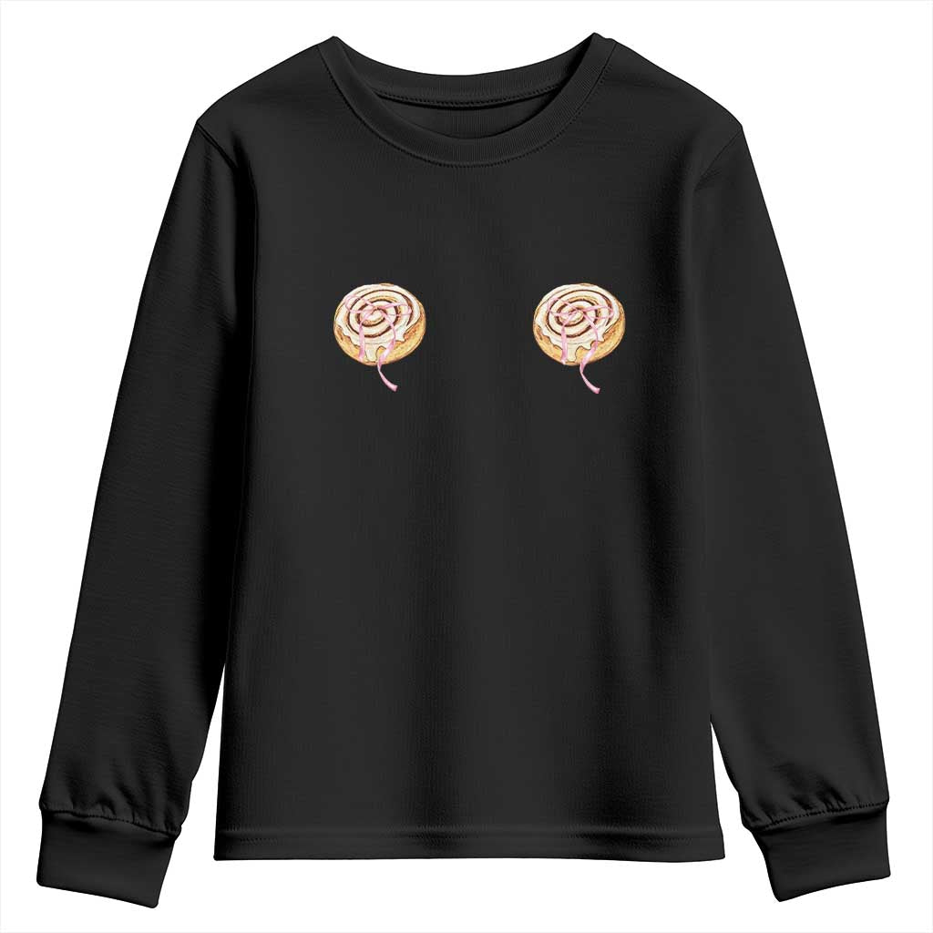 Funny Cinnamon Roll Youth Sweatshirt Double Bakery Meme