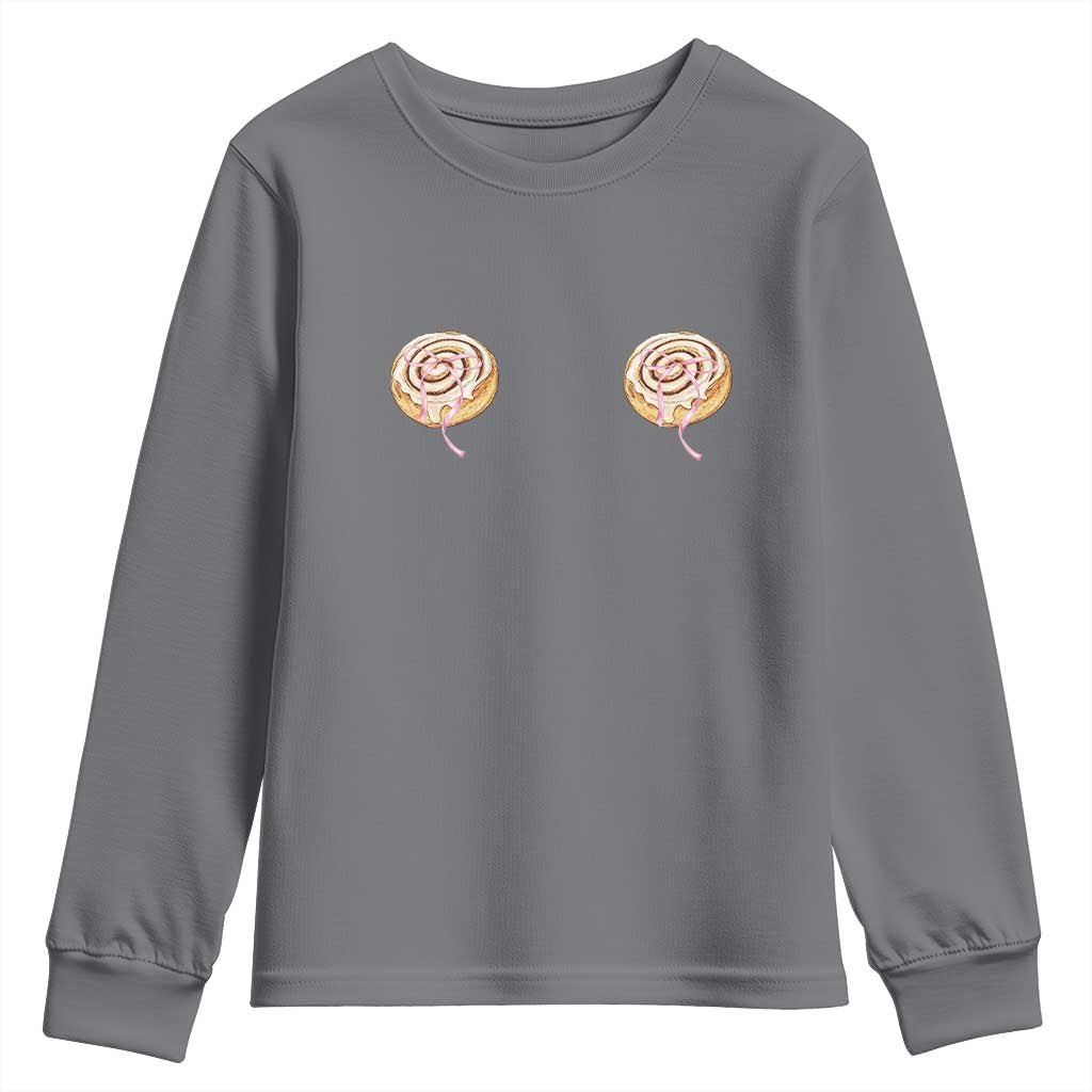 Funny Cinnamon Roll Youth Sweatshirt Double Bakery Meme
