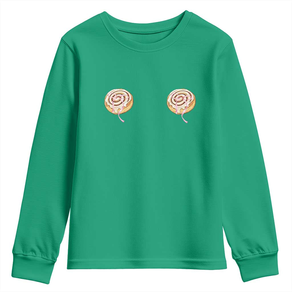 Funny Cinnamon Roll Youth Sweatshirt Double Bakery Meme