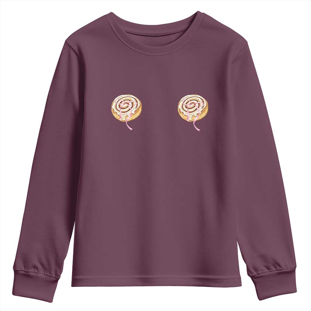 Funny Cinnamon Roll Youth Sweatshirt Double Bakery Meme