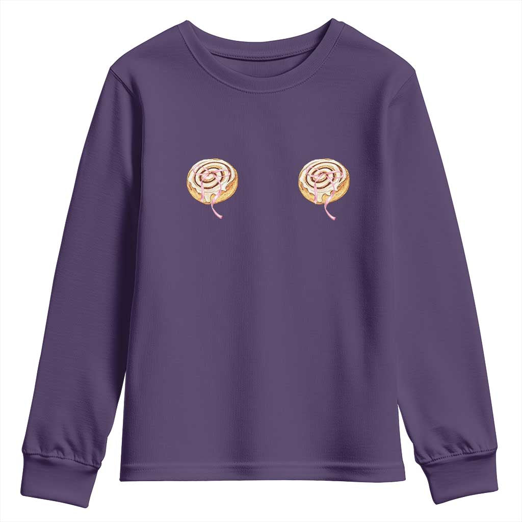 Funny Cinnamon Roll Youth Sweatshirt Double Bakery Meme