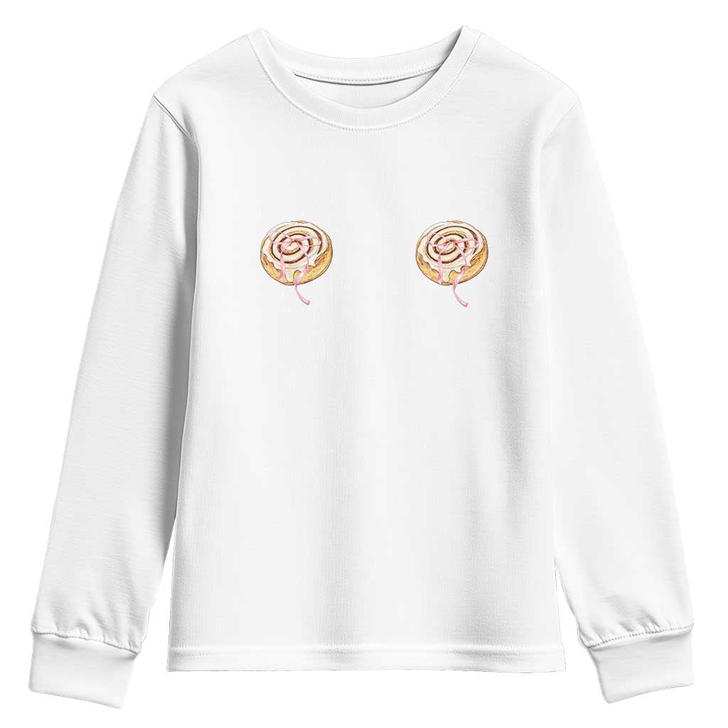 Funny Cinnamon Roll Youth Sweatshirt Double Bakery Meme
