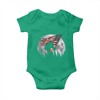 Bigfoot Drinking Beer 4th of July Baby Onesie Sasquatch Hiking Moon American Flag