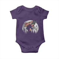 Bigfoot Drinking Beer 4th of July Baby Onesie Sasquatch Hiking Moon American Flag