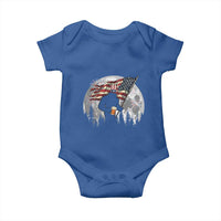 Bigfoot Drinking Beer 4th of July Baby Onesie Sasquatch Hiking Moon American Flag