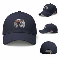 Bigfoot Drinking Beer 4th of July Baseball Cap Sasquatch Hiking Moon American Flag