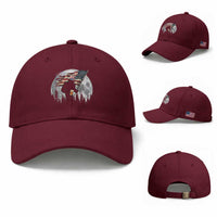 Bigfoot Drinking Beer 4th of July Baseball Cap Sasquatch Hiking Moon American Flag