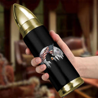 Bigfoot Drinking Beer 4th of July Bullet Tumbler Sasquatch Hiking Moon American Flag