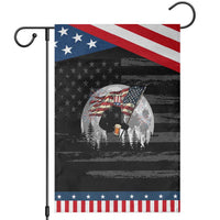 Bigfoot Drinking Beer 4th of July Patriotic Garden Flag Sasquatch Hiking Moon American Flag