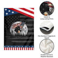 Bigfoot Drinking Beer 4th of July Patriotic Garden Flag Sasquatch Hiking Moon American Flag