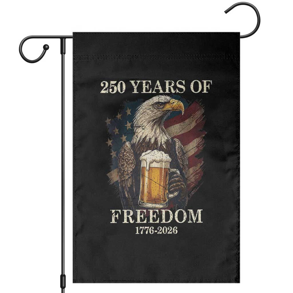 250 Years Of Freedom Garden Flag Bald Eagle Drinking Beer American Flag