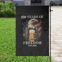 250 Years Of Freedom Garden Flag Bald Eagle Drinking Beer American Flag