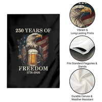 250 Years Of Freedom Garden Flag Bald Eagle Drinking Beer American Flag