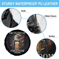250 Years Of Freedom Spare Tire Cover Bald Eagle Drinking Beer American Flag