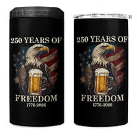 250 Years Of Freedom 4 in 1 Can Cooler Tumbler Bald Eagle Drinking Beer American Flag