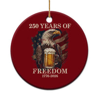 250 Years Of Freedom Ceramic Ornament Bald Eagle Drinking Beer American Flag