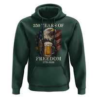 250 Years Of Freedom Hoodie Bald Eagle Drinking Beer American Flag