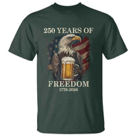 250 Years Of Freedom T Shirt Bald Eagle Drinking Beer American Flag