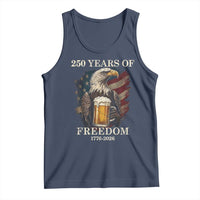250 Years Of Freedom Tank Top Bald Eagle Drinking Beer American Flag