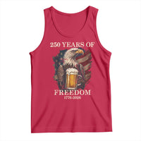 250 Years Of Freedom Tank Top Bald Eagle Drinking Beer American Flag