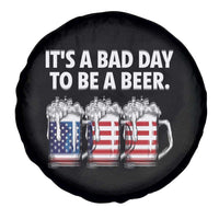 Beer American Flag 4th of July Spare Tire Cover Bad Day to Be A Beer