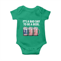 Beer American Flag 4th of July Baby Onesie Bad Day to Be A Beer