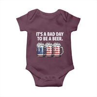 Beer American Flag 4th of July Baby Onesie Bad Day to Be A Beer
