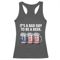Beer American Flag 4th of July Racerback Tank Top Bad Day to Be A Beer