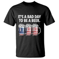 Beer American Flag 4th of July T Shirt Bad Day to Be A Beer