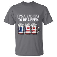 Beer American Flag 4th of July T Shirt Bad Day to Be A Beer