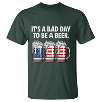 Beer American Flag 4th of July T Shirt Bad Day to Be A Beer