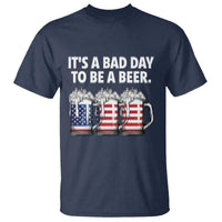 Beer American Flag 4th of July T Shirt Bad Day to Be A Beer