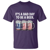 Beer American Flag 4th of July T Shirt Bad Day to Be A Beer