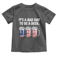 Beer American Flag 4th of July Toddler T Shirt Bad Day to Be A Beer