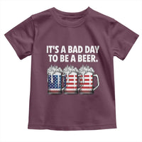 Beer American Flag 4th of July Toddler T Shirt Bad Day to Be A Beer