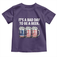 Beer American Flag 4th of July Toddler T Shirt Bad Day to Be A Beer