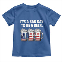 Beer American Flag 4th of July Toddler T Shirt Bad Day to Be A Beer