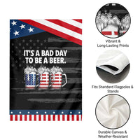 Beer American Flag 4th of July Patriotic Garden Flag Bad Day to Be A Beer